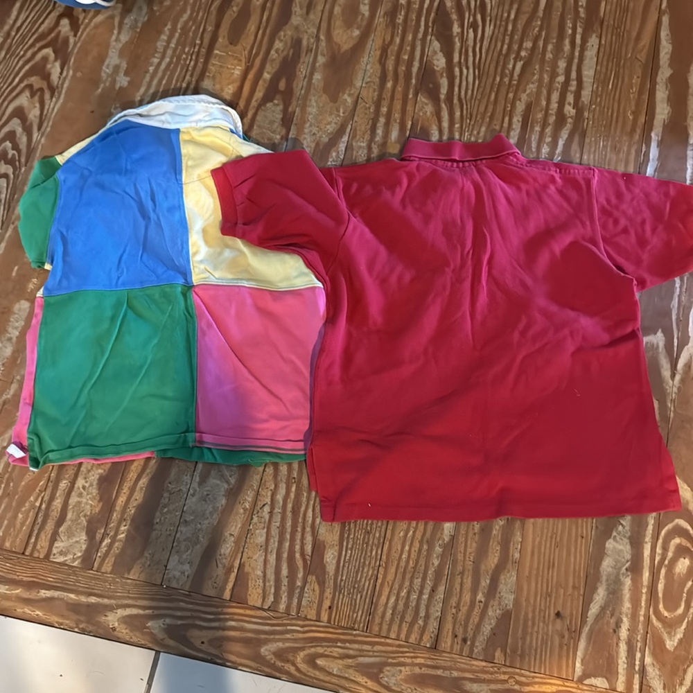 TWO shirts long sleeve rugby shirt and short sleeve polo